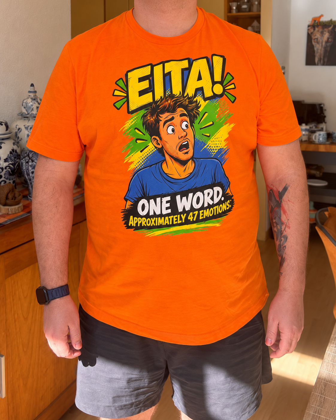 EITA! One Word, 47 Emotions – Brazilian Portuguese T-shirt by Byrne Studio