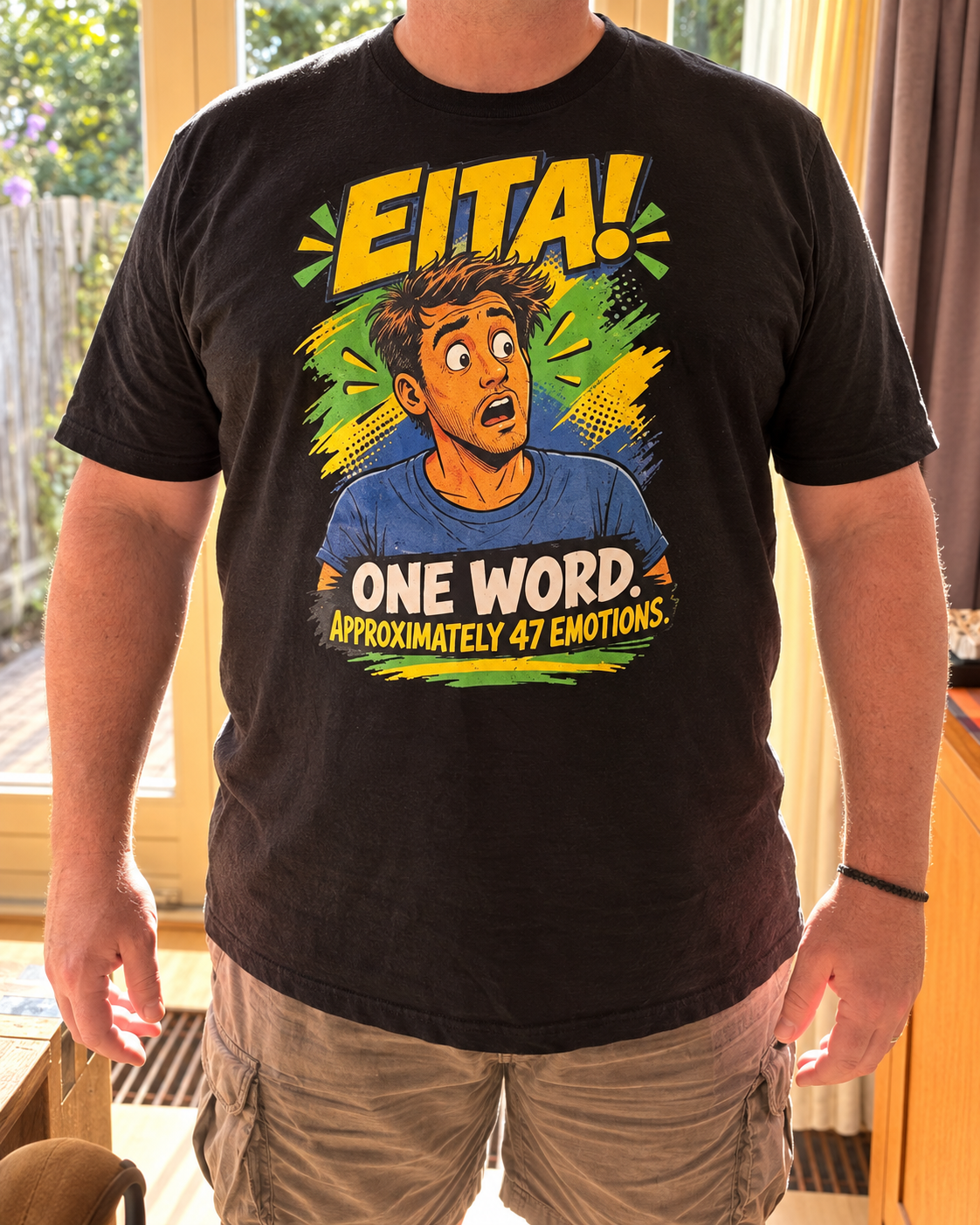 EITA! One Word, 47 Emotions – Brazilian Portuguese T-shirt by Byrne Studio